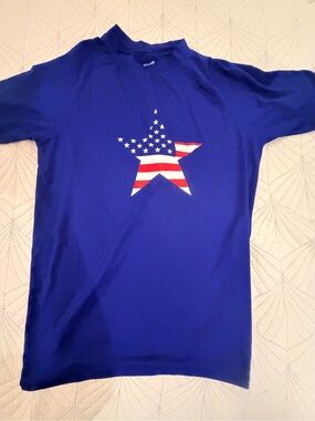 Oasis Royal Blue Short-Sleeve Tee with Stars & Stripes Star
